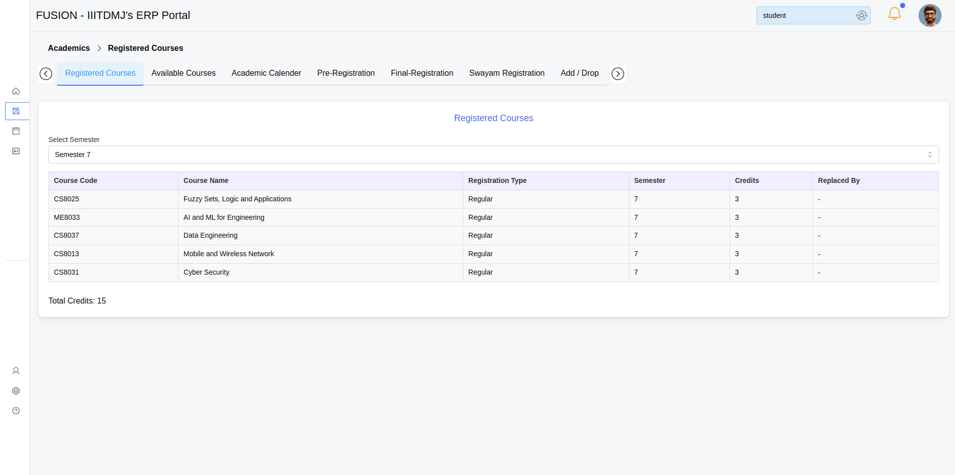 FusionIIIT screenshot 2